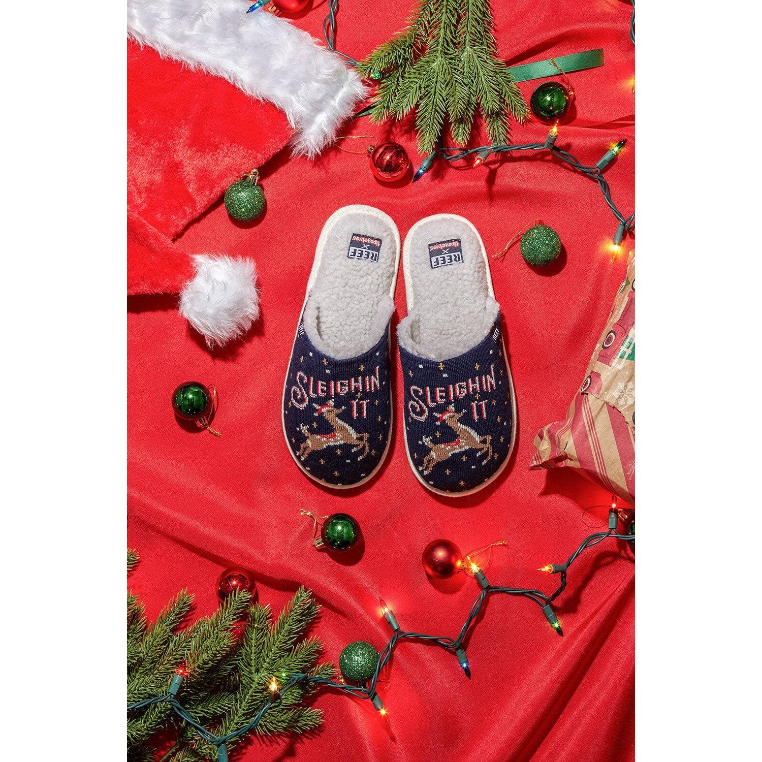 Tipsy Elves - Sleighin It Womens Christmas Slippers - ManGo Surfing