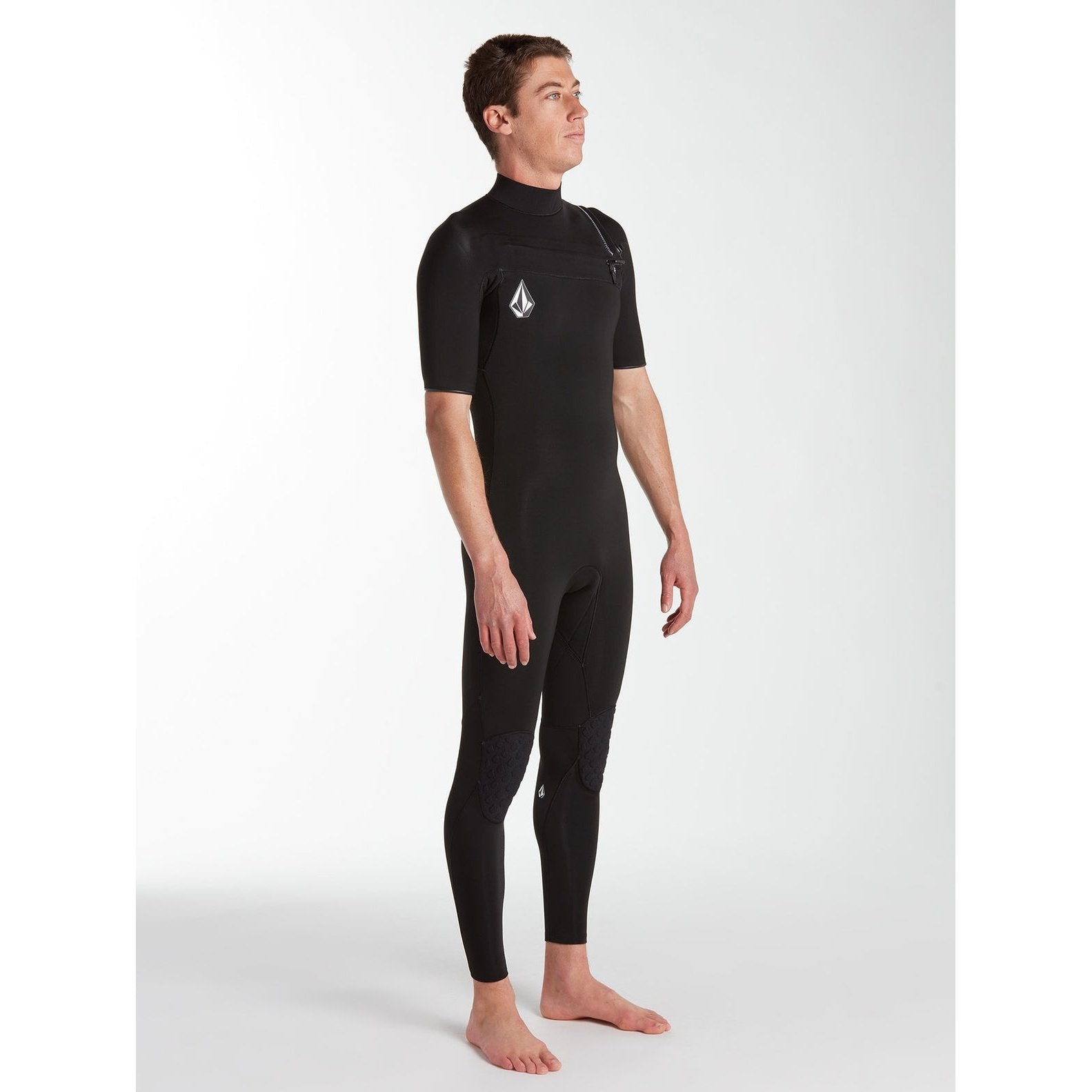 Modulator 2/2 Short Sleeve Chest Zip Spring Wetsuit - Black - ManGo Surfing